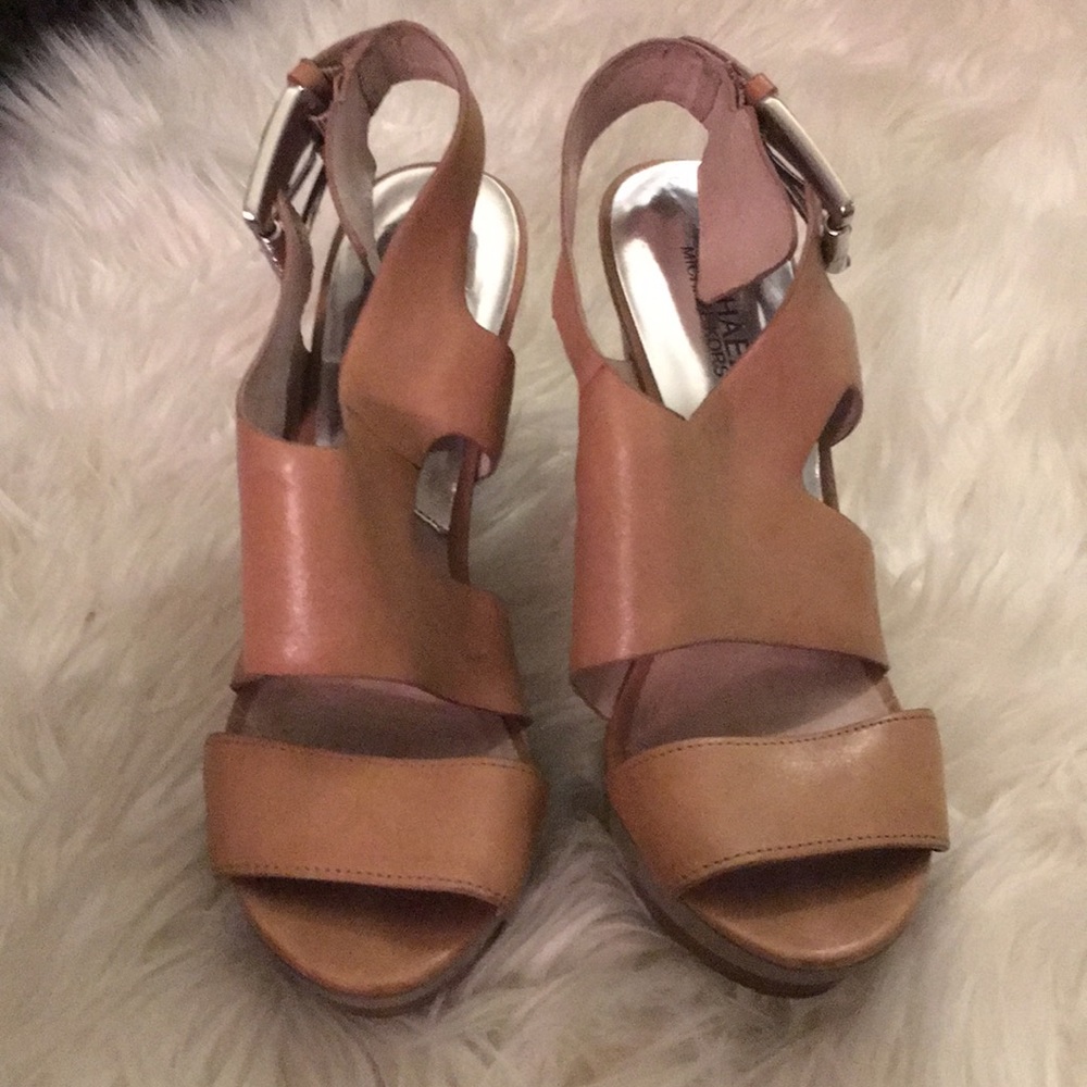 Michael Kors Wooden Stacked Platform Heels